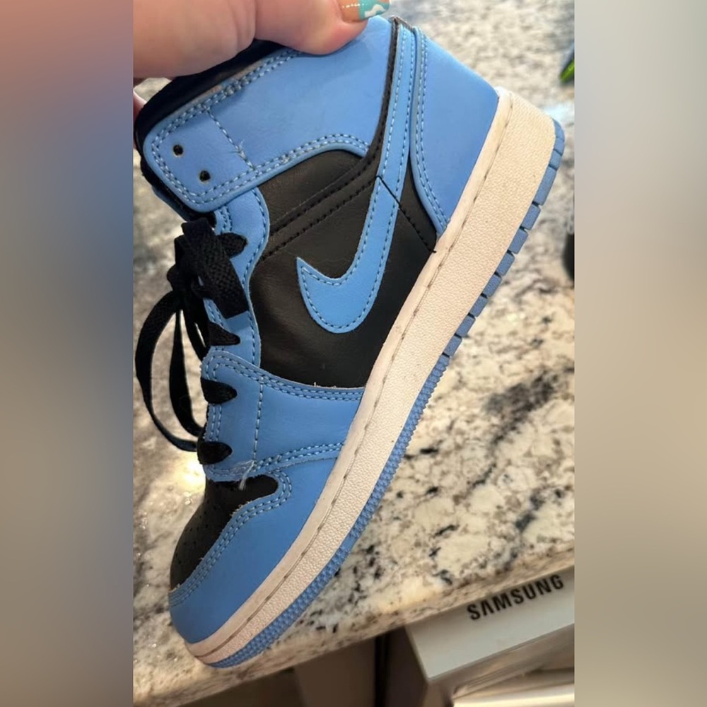 Blue and black Nike high tops for boys or girls size 3.5Y